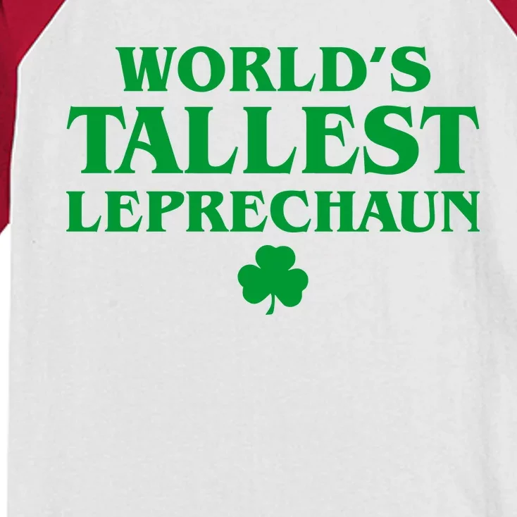 World's Tallest Leprechaun Clover Funny St. Patrick's Day Kids Colorblock Raglan Jersey