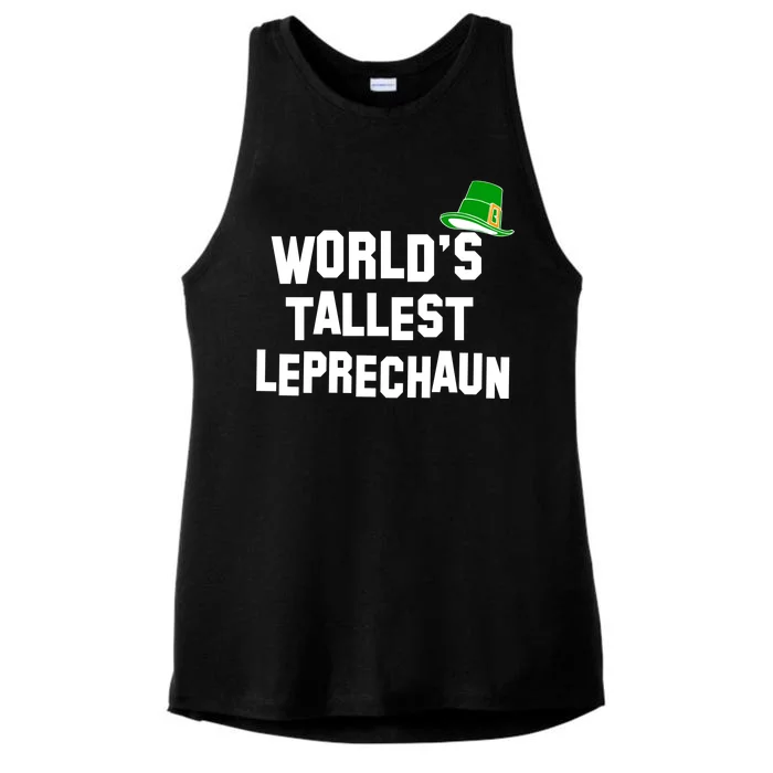 World's Tallest Leprechaun Funny St Patricks Day Ladies Tri-Blend Wicking Tank