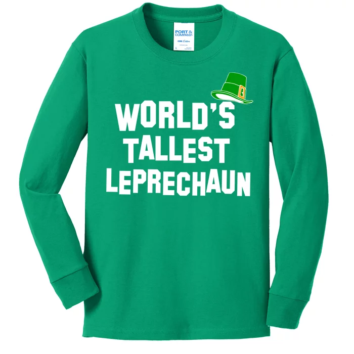 World's Tallest Leprechaun Funny St Patricks Day Kids Long Sleeve Shirt