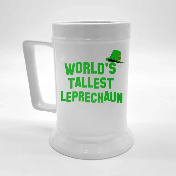 World's Tallest Leprechaun Funny St Patricks Day Front & Back Beer Stein