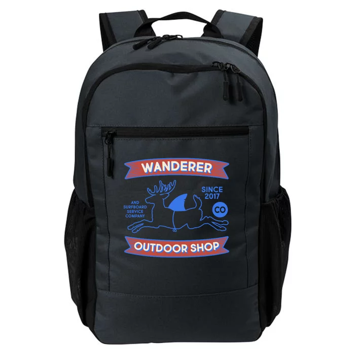 Wanderer Outdoor Shop Est 2017 Deer Shark Logo Daily Commute Backpack