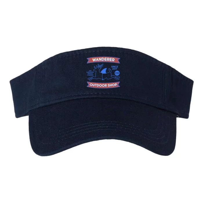 Wanderer Outdoor Shop Est 2017 Deer Shark Logo Valucap Bio-Washed Visor