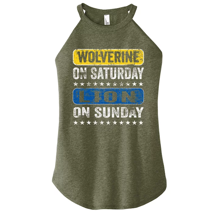 Wolverine On Saturday Lion On Sunday Women’s Perfect Tri Rocker Tank