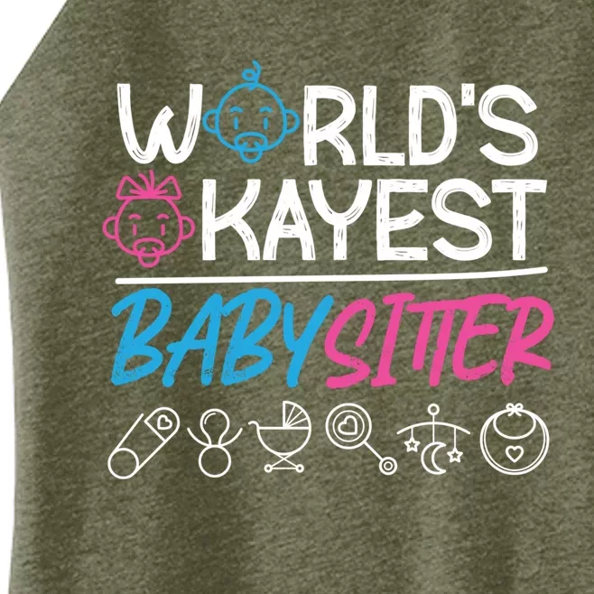 World's Okayest Sitter Meaningful Gift Women’s Perfect Tri Rocker Tank