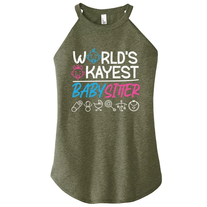 World's Okayest Sitter Meaningful Gift Women’s Perfect Tri Rocker Tank