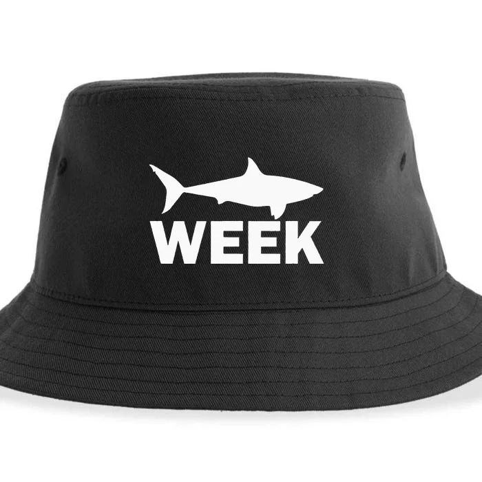 Week of Shark Funny Sharks Great Discovery Time Sustainable Bucket Hat