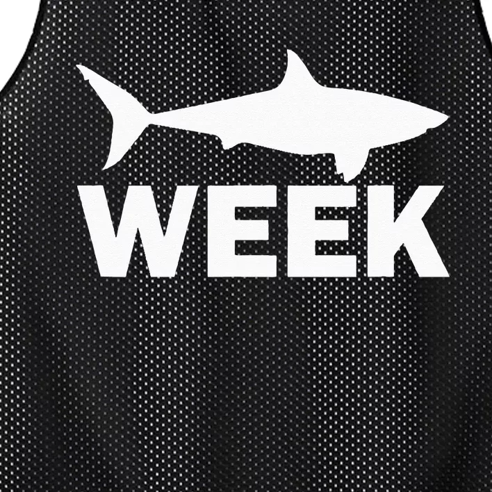 Week of Shark Funny Sharks Great Discovery Time Mesh Reversible Basketball Jersey Tank