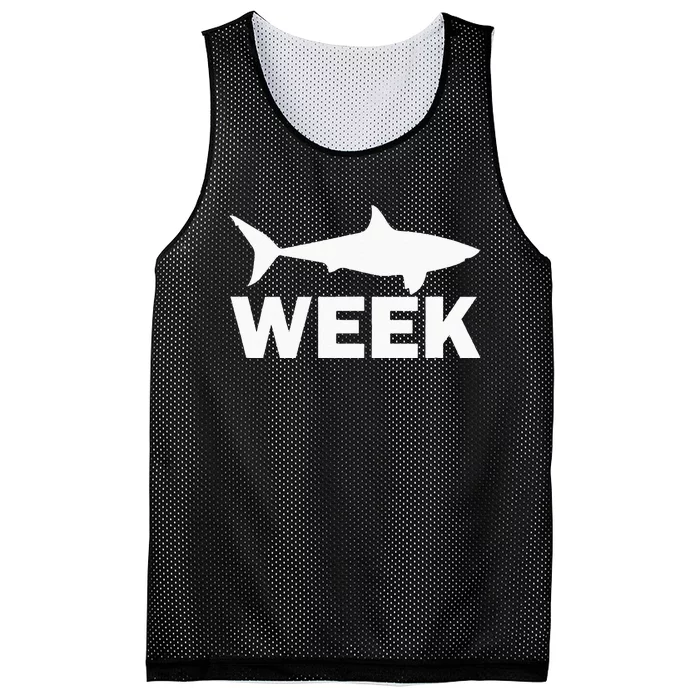 Week of Shark Funny Sharks Great Discovery Time Mesh Reversible Basketball Jersey Tank