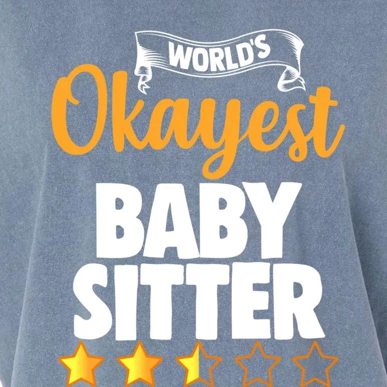 World's Okayest Sitter Gift Garment-Dyed Women's Muscle Tee