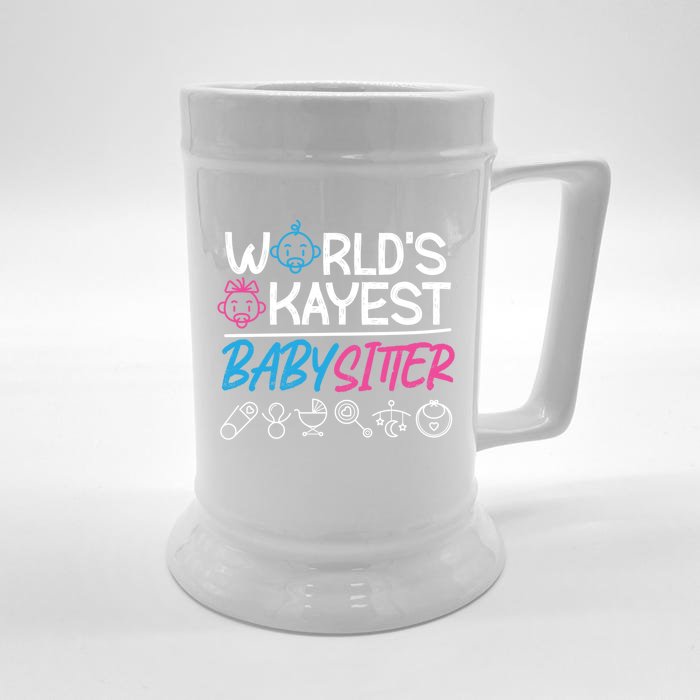 World's Okayest Sitter Great Gift Front & Back Beer Stein