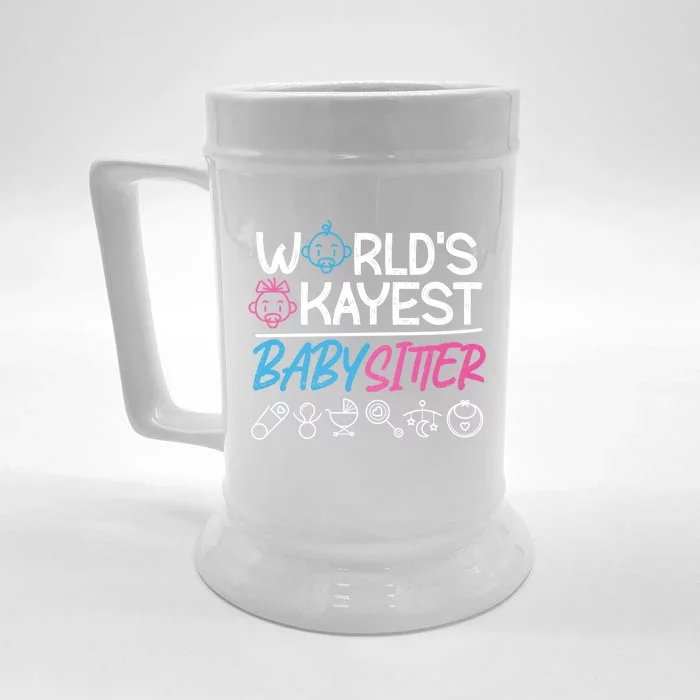 World's Okayest Sitter Great Gift Front & Back Beer Stein