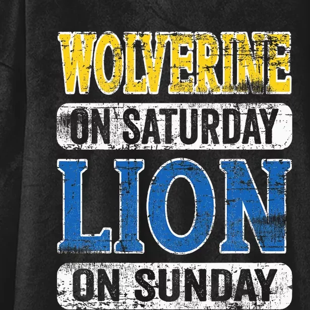 Wolverine On Saturday Lion On Sunday Hooded Wearable Blanket