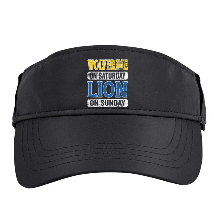 Wolverine On Saturday Lion On Sunday Adult Drive Performance Visor