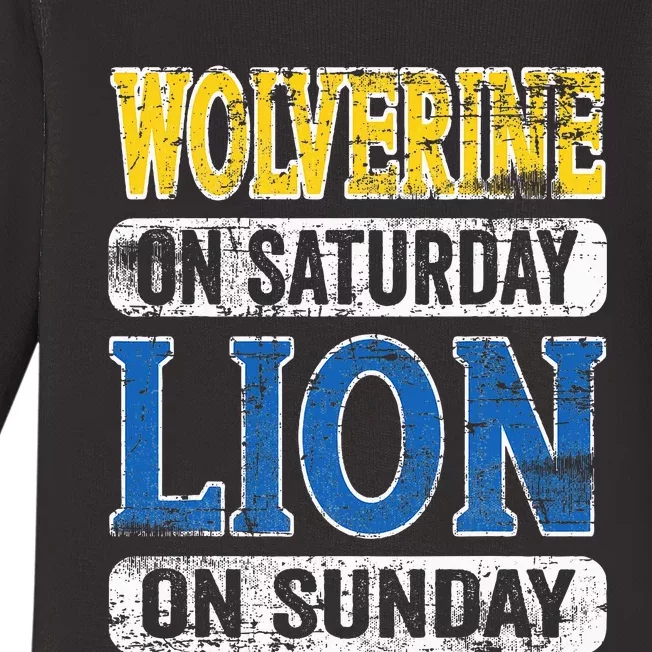 Wolverine On Saturday Lion On Sunday Baby Long Sleeve Bodysuit