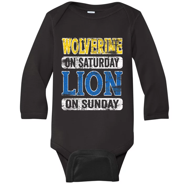 Wolverine On Saturday Lion On Sunday Baby Long Sleeve Bodysuit