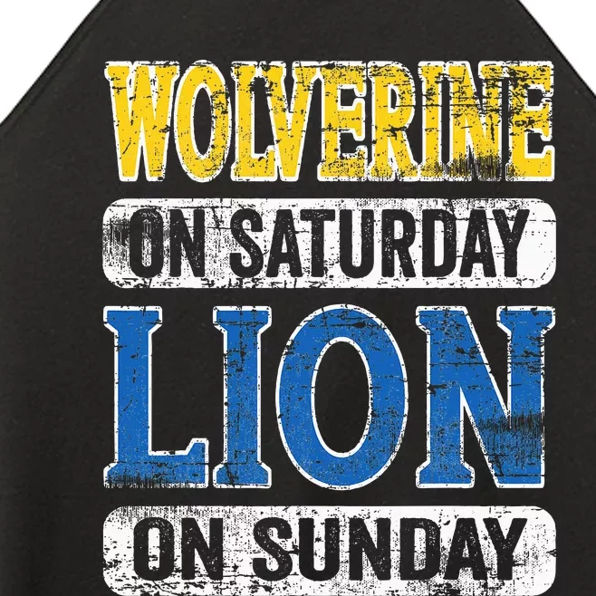 Wolverine On Saturday Lion On Sunday Women’s Perfect Tri Rocker Tank