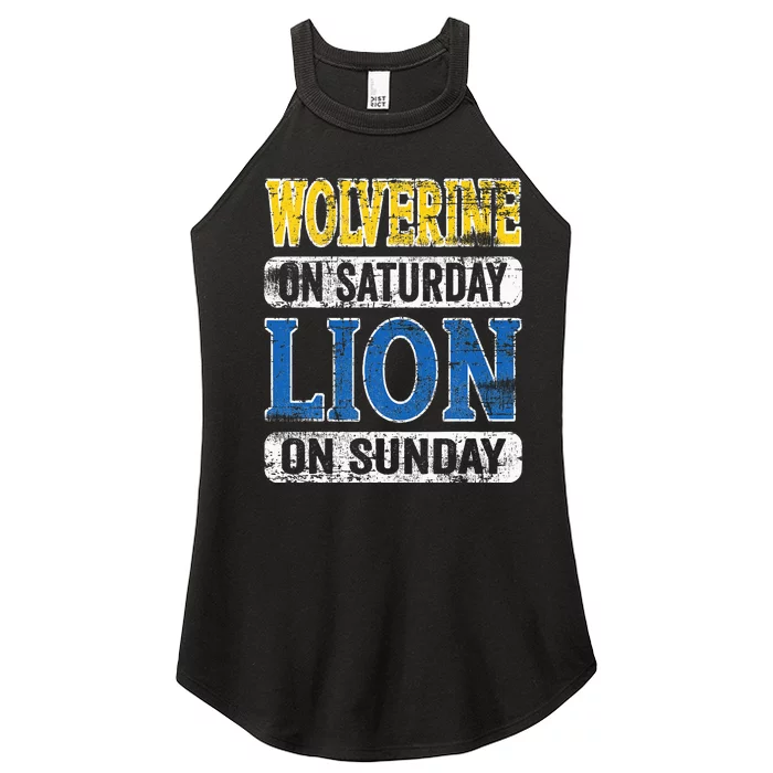 Wolverine On Saturday Lion On Sunday Women’s Perfect Tri Rocker Tank