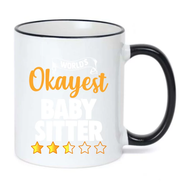 World's Okayest Sitter Gift Black Color Changing Mug