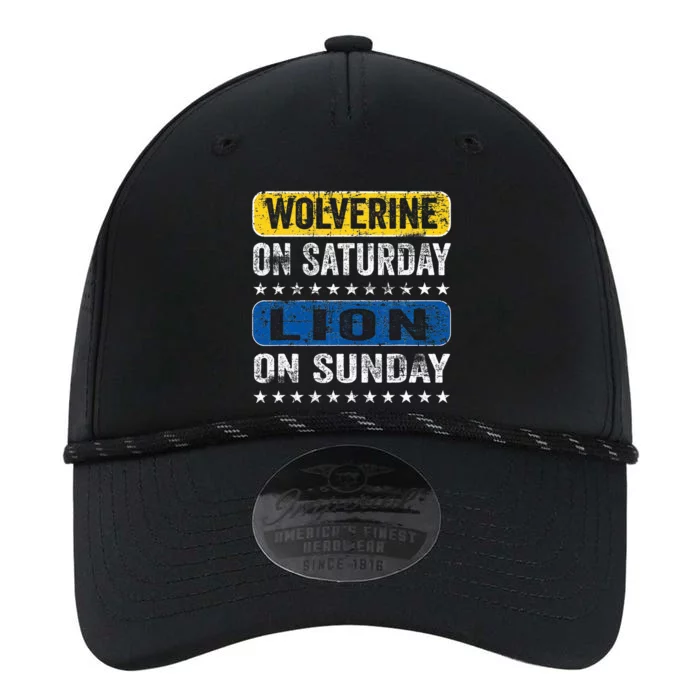 Wolverine On Saturday Lion On Sunday Funny Detroit Performance The Dyno Cap