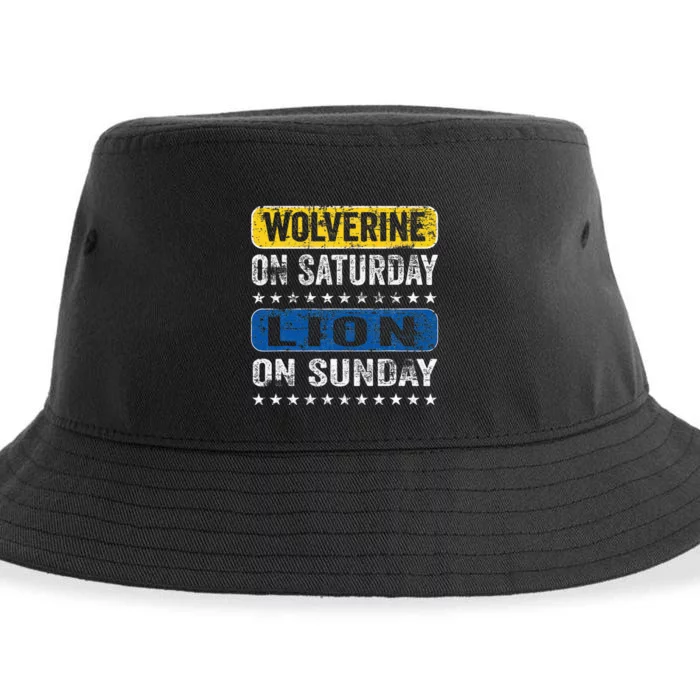 Wolverine On Saturday Lion On Sunday Sustainable Bucket Hat