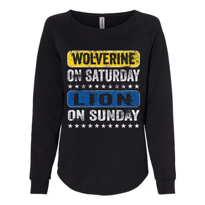 Wolverine On Saturday Lion On Sunday Womens California Wash Sweatshirt