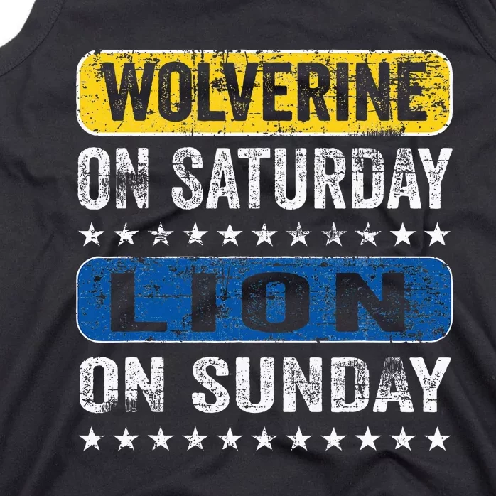 Wolverine On Saturday Lion On Sunday Tank Top