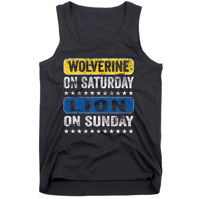 Wolverine On Saturday Lion On Sunday Tank Top