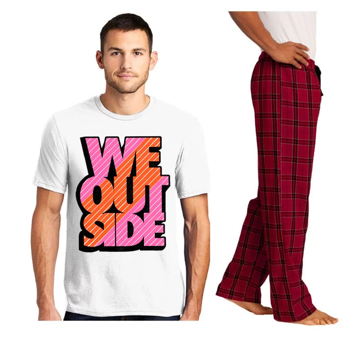 We Out Side Retro Perfect Trending Matching Sneaker Outfit Gidt Idea Pajama Set