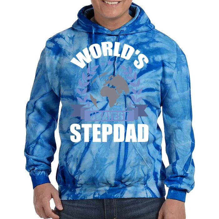 World's Okayest Stepcute Giftdad Stepdad Gift Tie Dye Hoodie