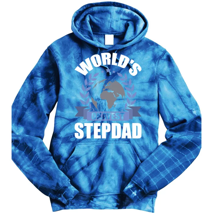 World's Okayest Stepcute Giftdad Stepdad Gift Tie Dye Hoodie