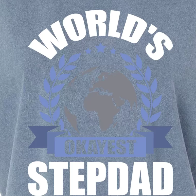 World's Okayest Stepcute Giftdad Stepdad Gift Garment-Dyed Women's Muscle Tee