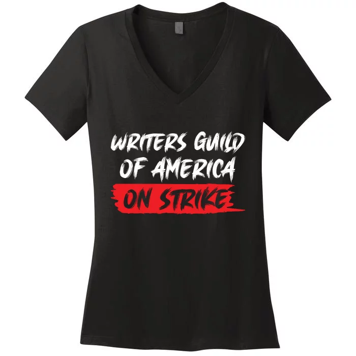 Writers On Strike WGA Strike Anti AI Women's V-Neck T-Shirt