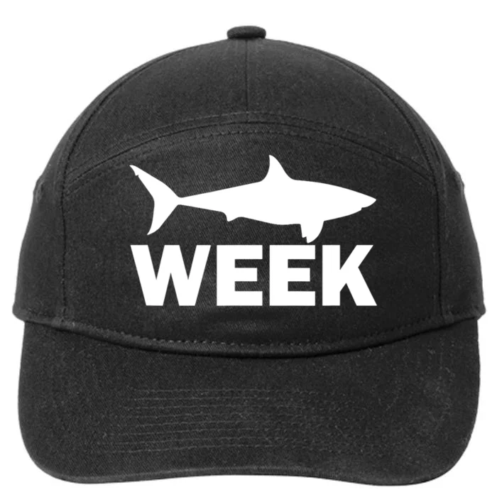 Week Of Shark Funny Sharks Great Discovery Time 7-Panel Snapback Hat