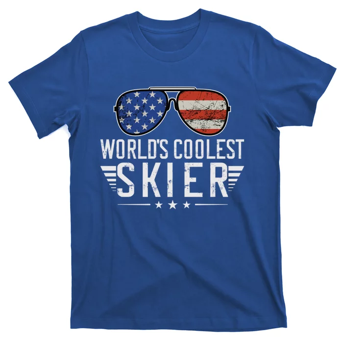 World´s Okayest Skier Funny Skiing Vintage Winter Ski Gift T-Shirt