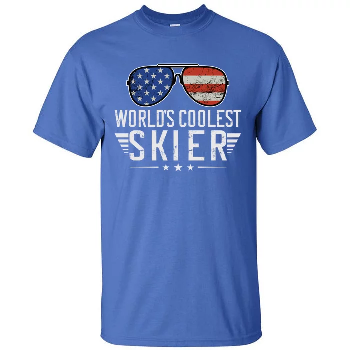 World´s Okayest Skier Funny Skiing Vintage Winter Ski Gift Tall T-Shirt