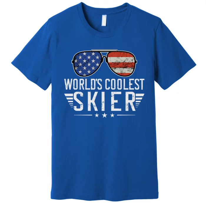 World´s Okayest Skier Funny Skiing Vintage Winter Ski Gift Premium T-Shirt