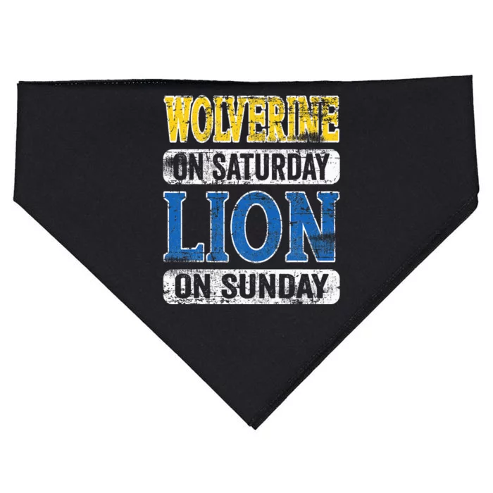 Wolverine On Saturday Lion On Sunday Detroit USA-Made Doggie Bandana