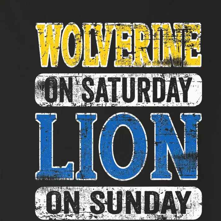 Wolverine On Saturday Lion On Sunday Detroit Toddler Long Sleeve Shirt