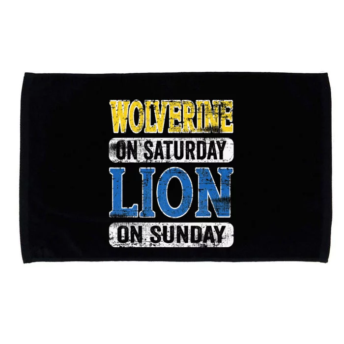 Wolverine On Saturday Lion On Sunday Funny Microfiber Hand Towel