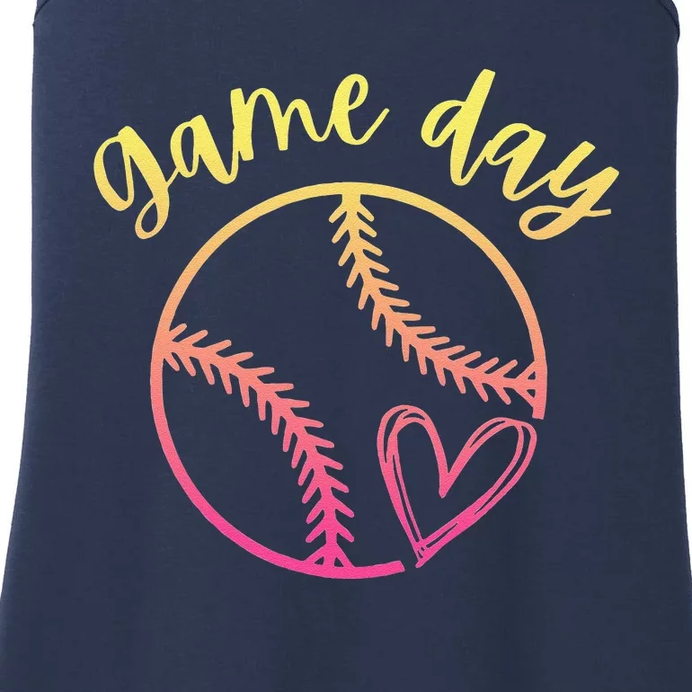 Women's Ors Softball Game Day Cute Heart Love Ladies Essential Tank