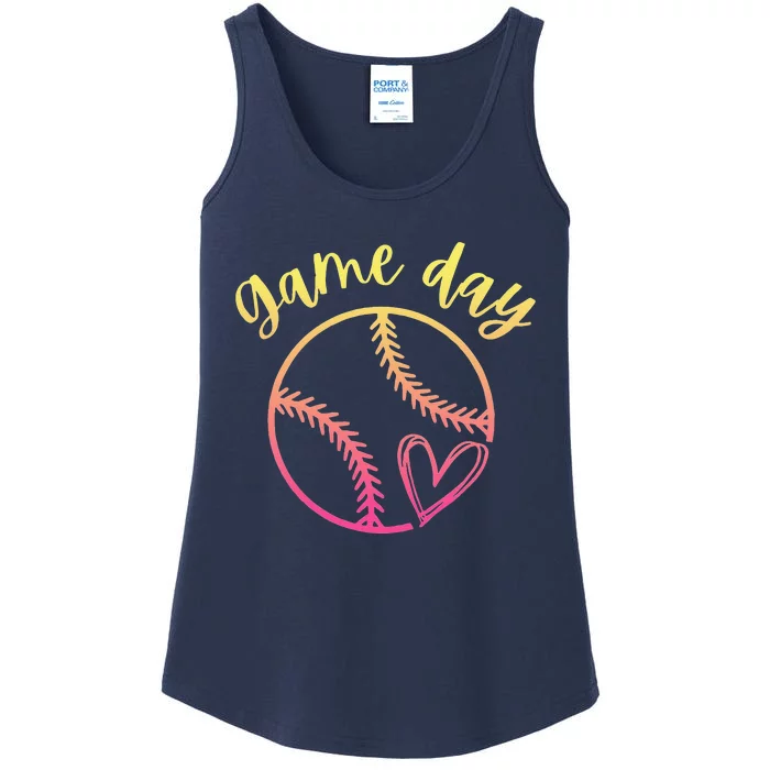 Women's Ors Softball Game Day Cute Heart Love Ladies Essential Tank