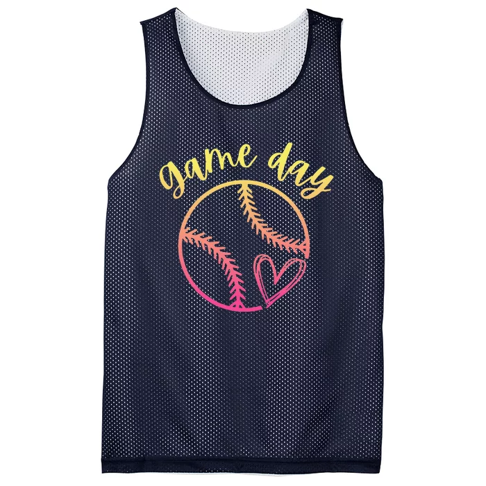 Women's Ors Softball Game Day Cute Heart Love Mesh Reversible Basketball Jersey Tank