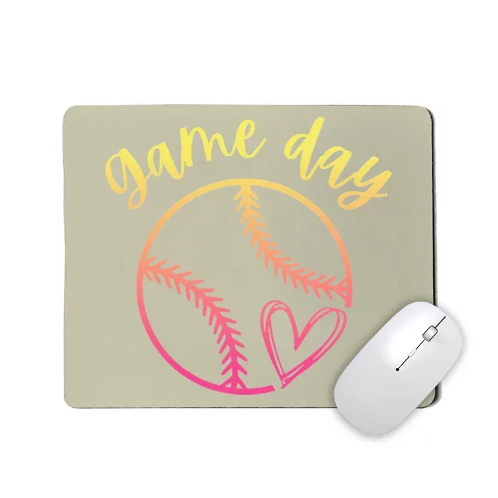 Women's Ors Softball Game Day Cute Heart Love Mousepad