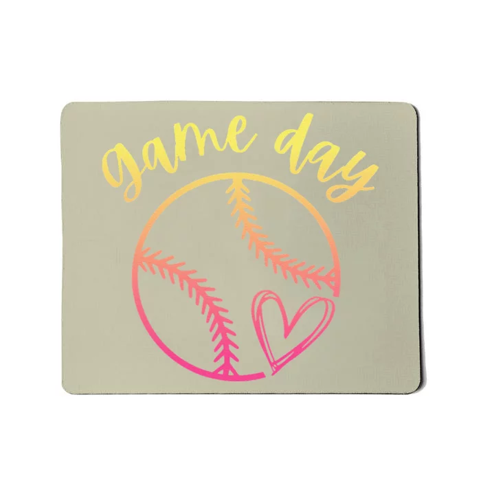 Women's Ors Softball Game Day Cute Heart Love Mousepad