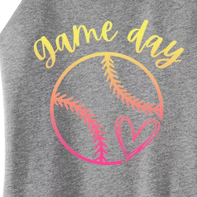 Women's Ors Softball Game Day Cute Heart Love Women’s Perfect Tri Rocker Tank