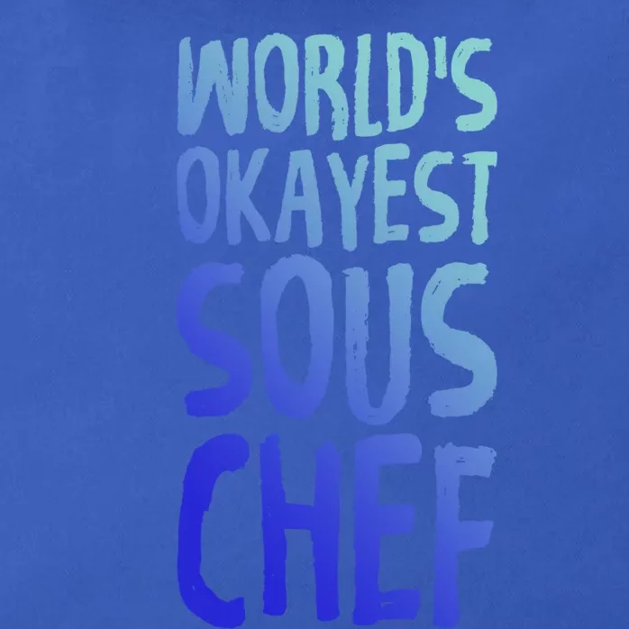 Worlds Okayest Sous Chef Funny Saying Tee For Unisex Cookin Gift Zip Tote Bag