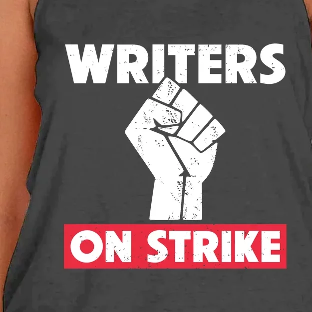 Writers On Strike WGA Strike Anti AI Women's Knotted Racerback Tank