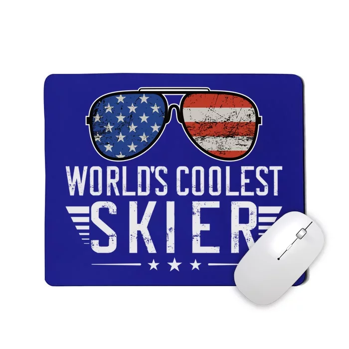 World´s Okayest Skier Funny Skiing Vintage Winter Ski Gift Mousepad