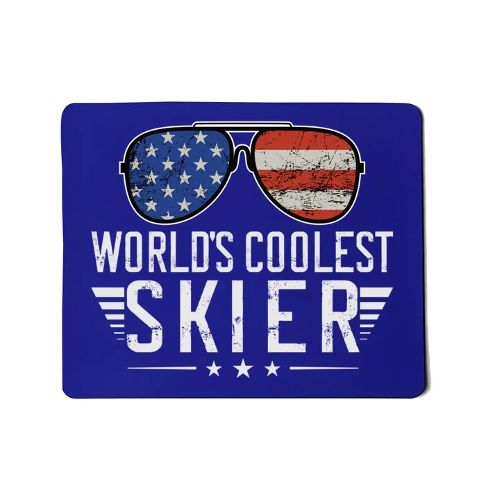 World´s Okayest Skier Funny Skiing Vintage Winter Ski Gift Mousepad