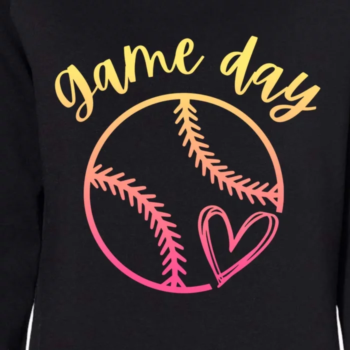 Wos Or Softball Game Day Cute Heart Love Gift Womens California Wash Sweatshirt